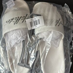 New Hollister White Slide Sandals - Mens Large